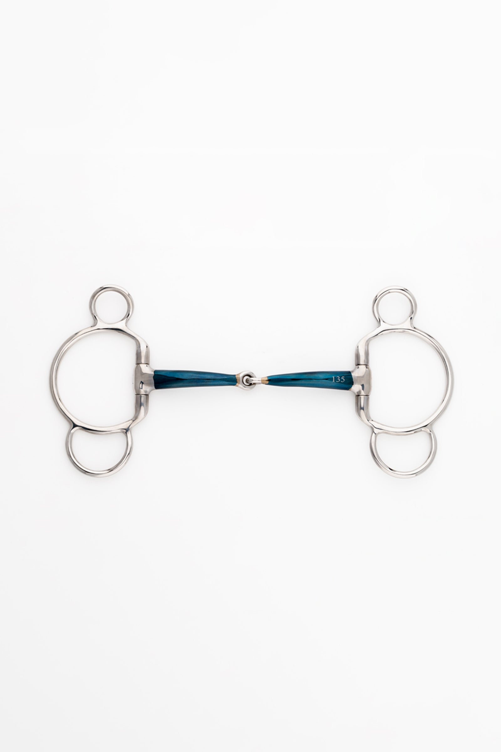Kavalkade ergonomické tříkroužkové udidlo, jednoduchě lomené, 14 mm Horse Bits
