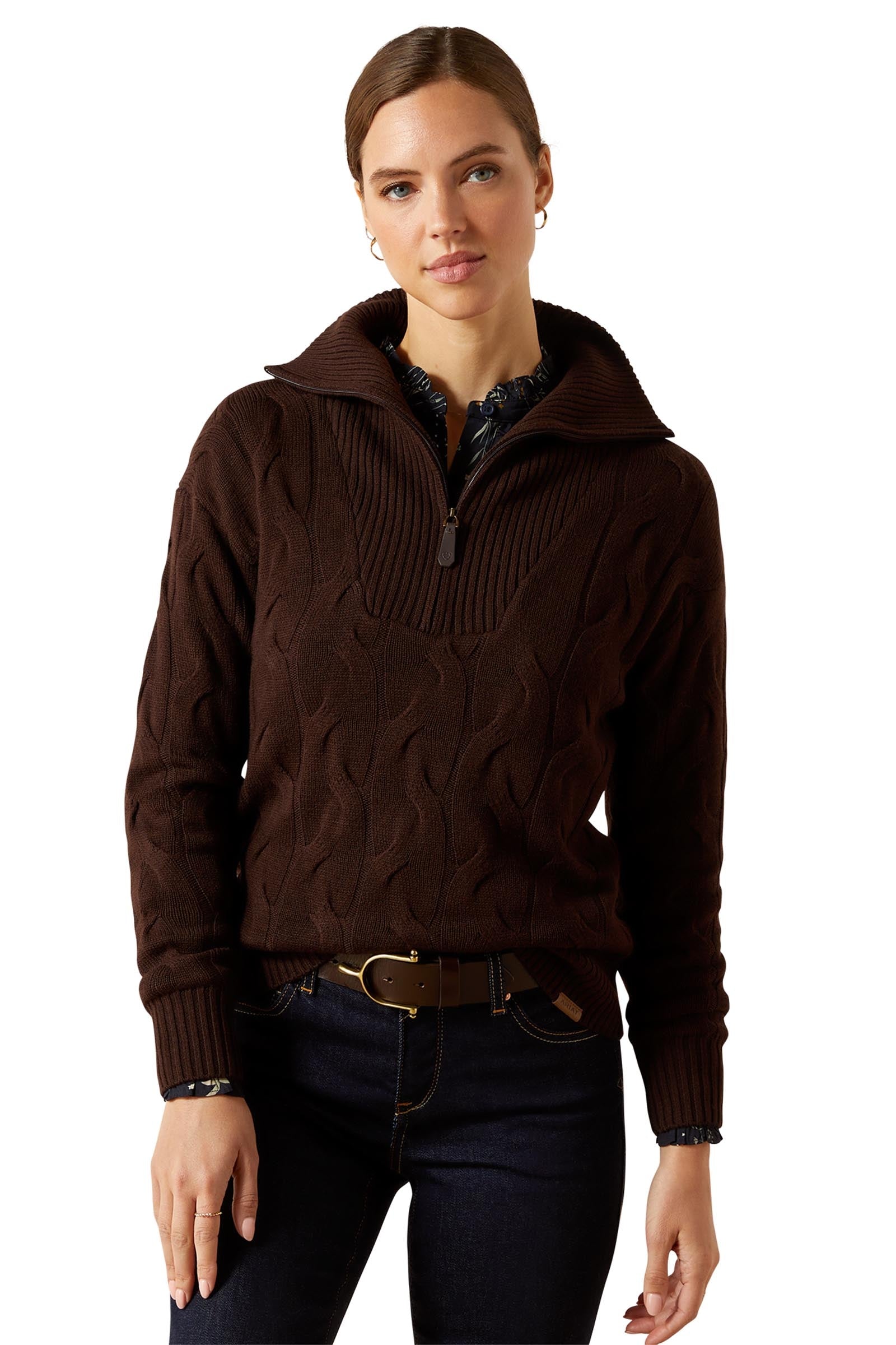 Ariat Alamere dámský svetr s polovičním zipem Women’s Riding Clothing