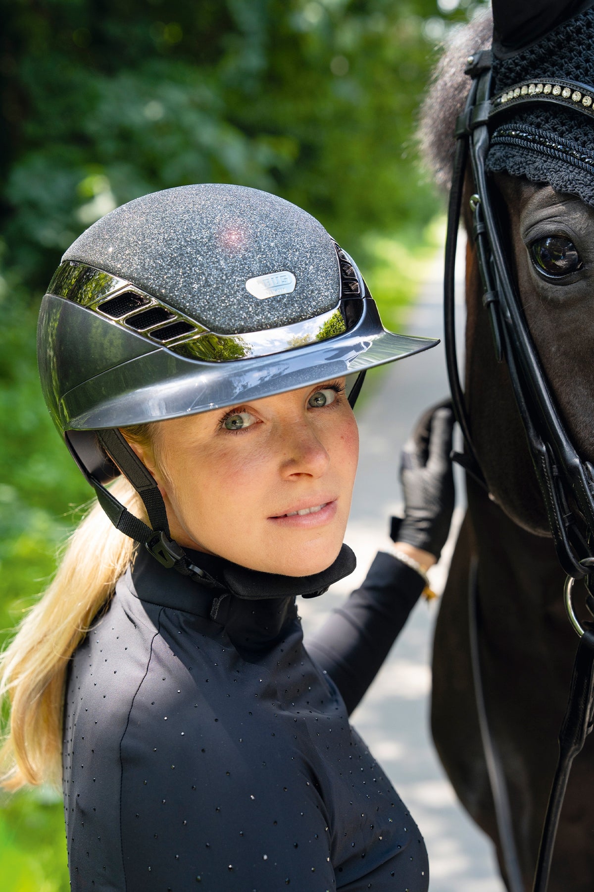 Abus Airluxe Supreme Glam Metallic Long Visor Safety Equipment