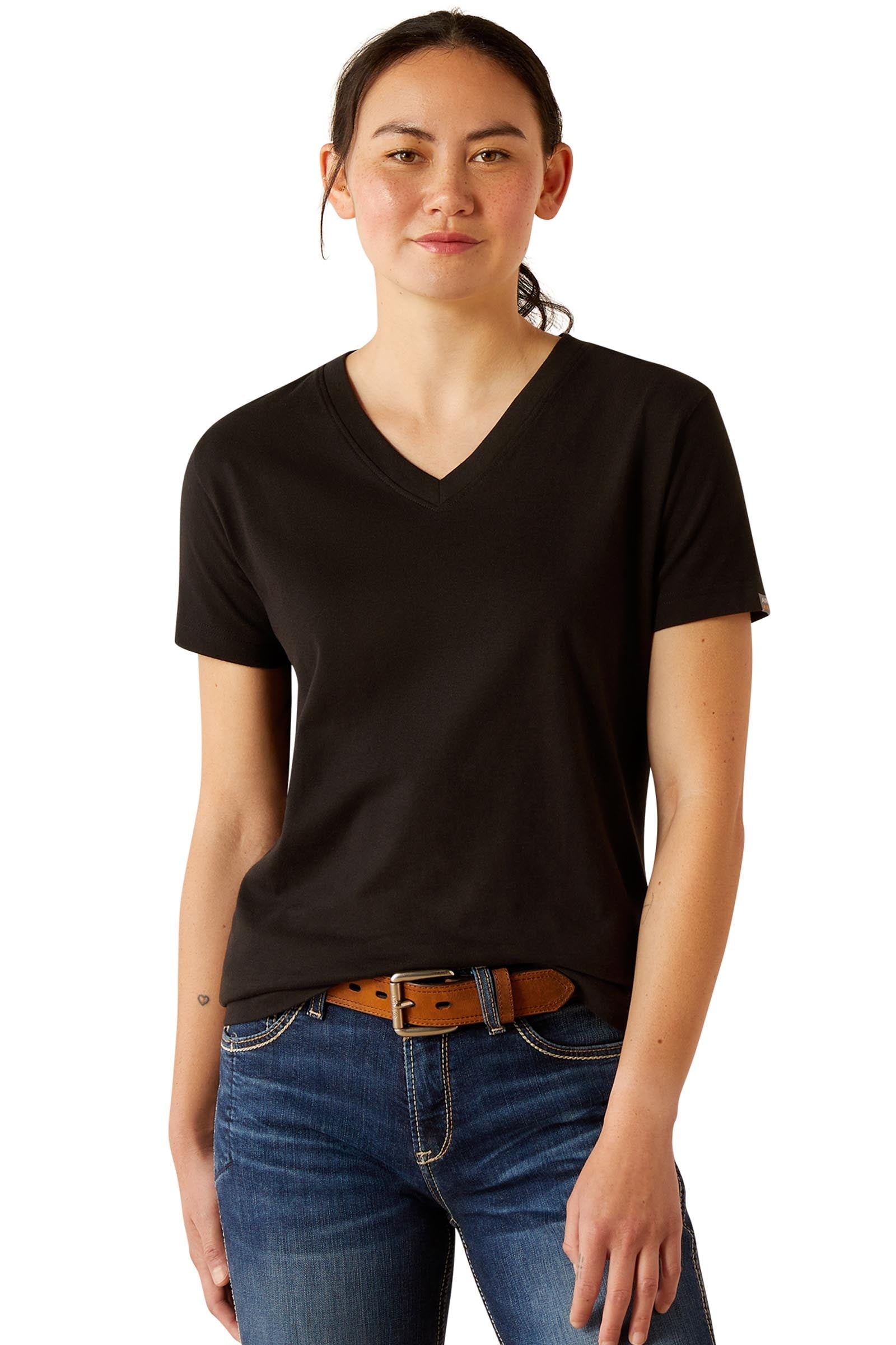 Ariat Rebar CottonStrong dámské tričko s výstřihem do V Women’s Riding Clothing