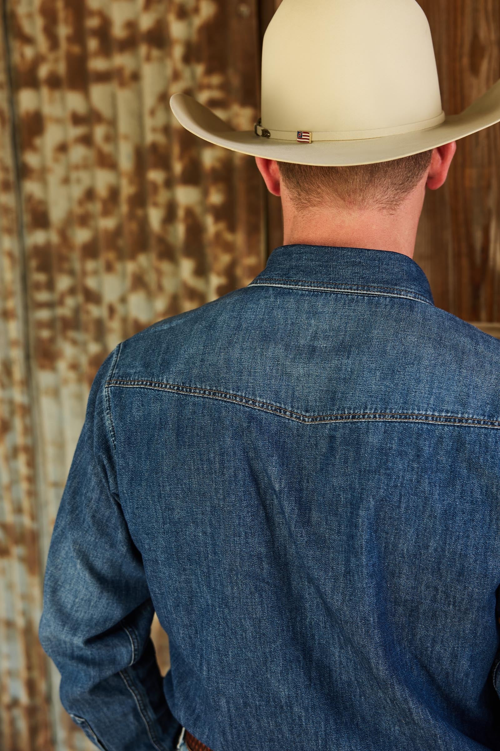 Ariat Mens Denim Retro Fit Shirt Mens Riding Clothing