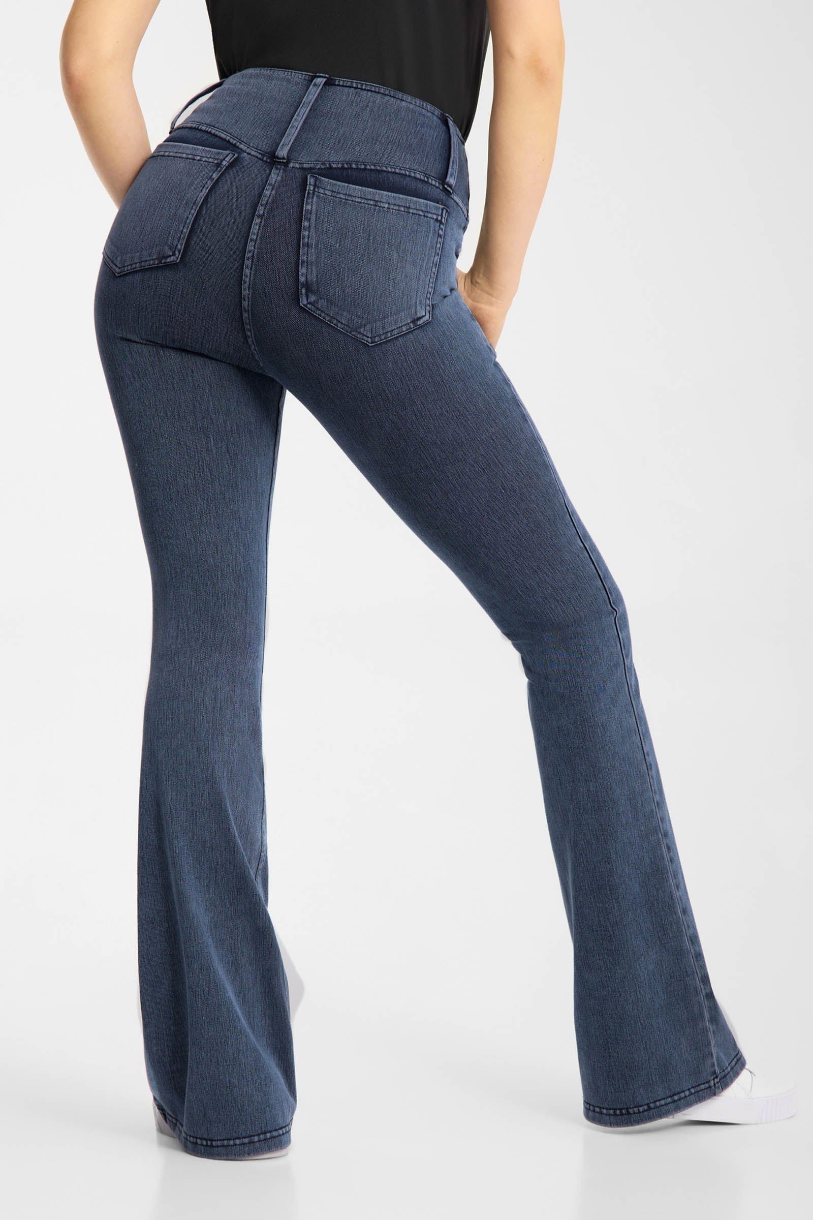 Horze Emery dámské jezdecké legíny s bootcut střihem v denimovém vzhledu Womens Breeches