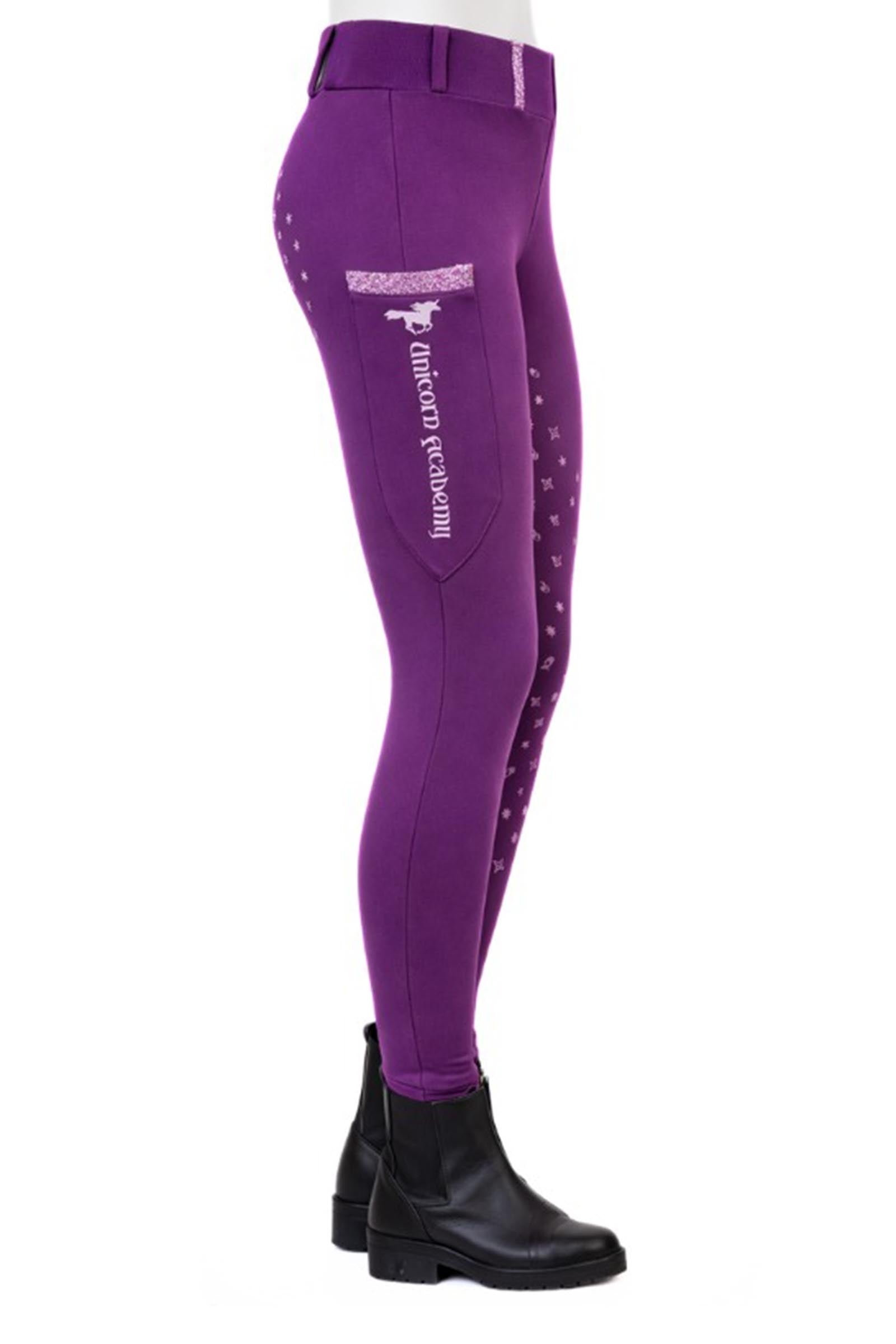 Kavalkade Unicorn Academy dětské jezdecké legíny s třpytkami Kids Apparel