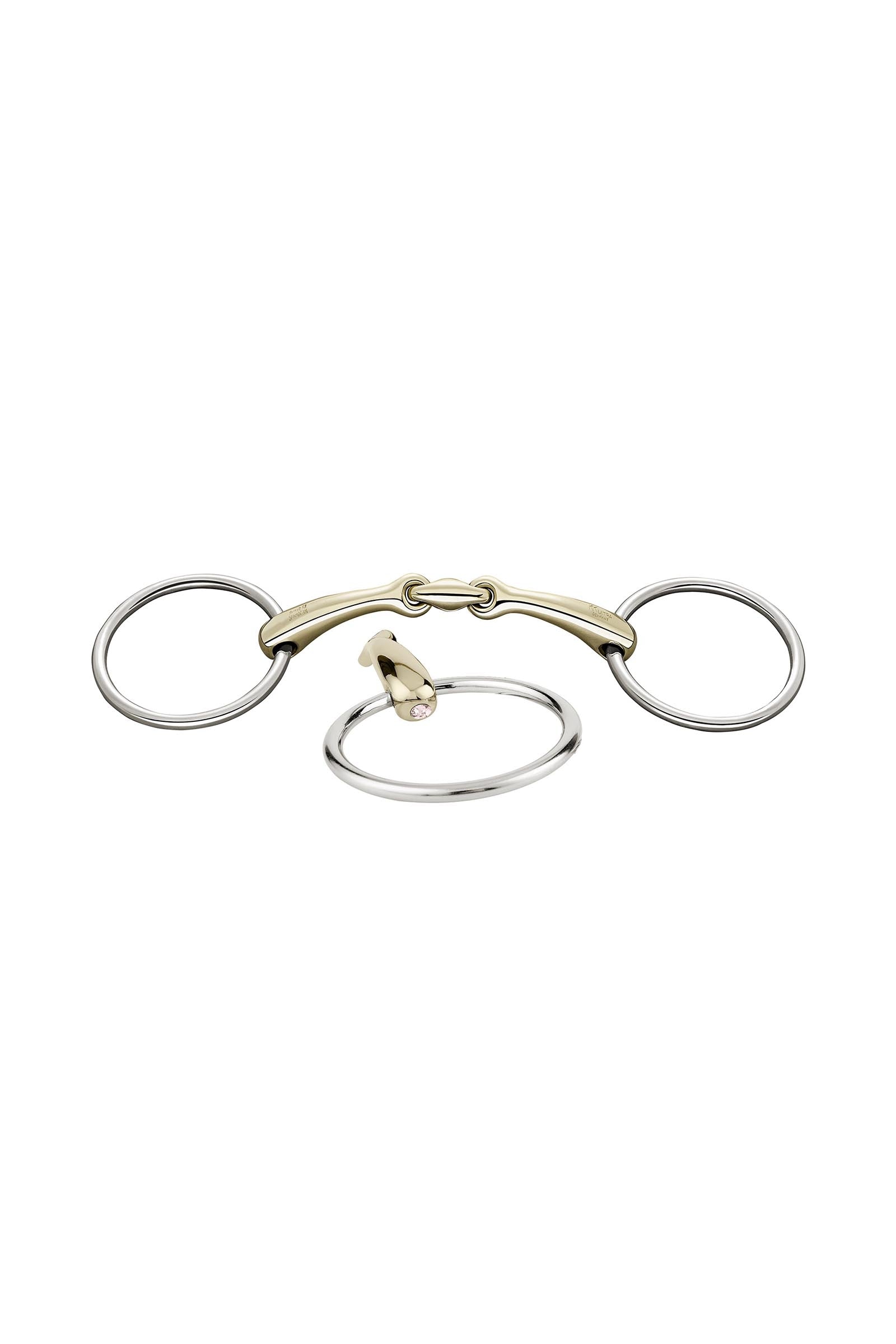 Sprenger Dynamic RS kroužkové udidlo, dvakrát lomené, 16 mm, Sensogan, s krystaly Horse Bits