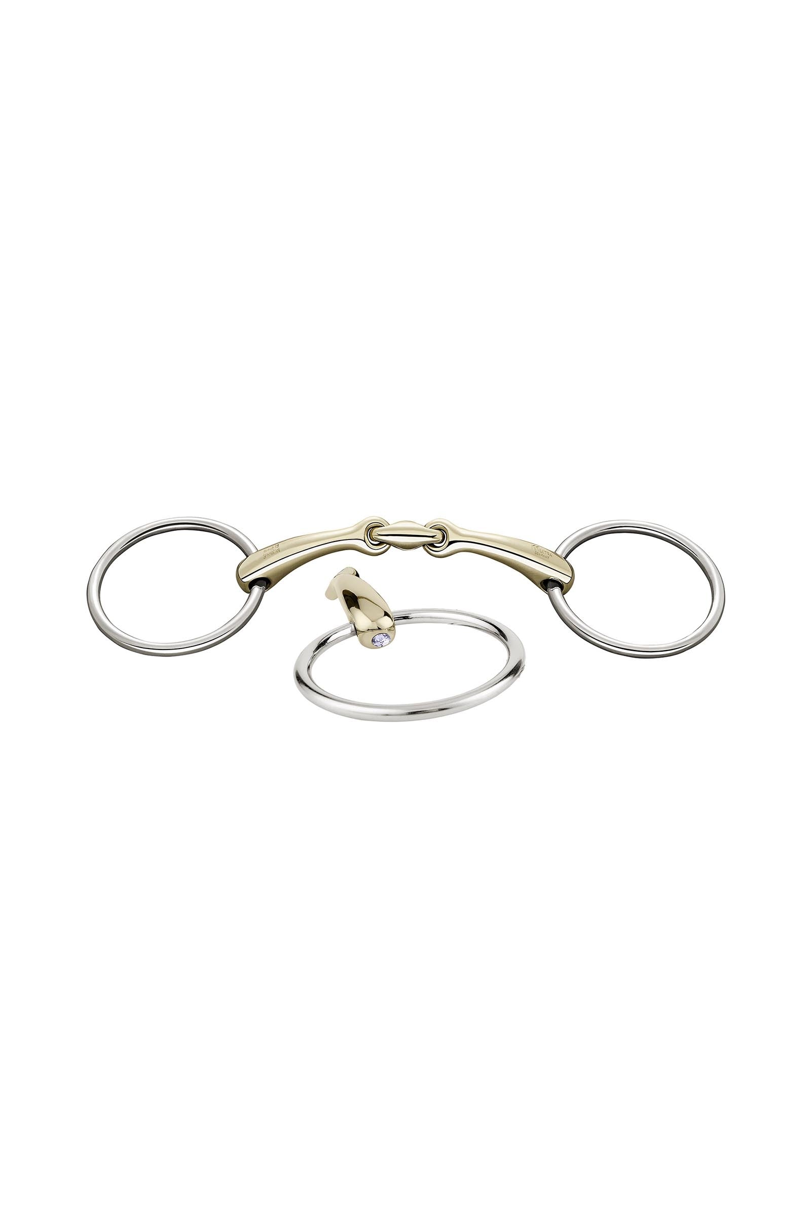Sprenger Dynamic RS kroužkové udidlo, dvakrát lomené, 16 mm, Sensogan, s krystaly Horse Bits