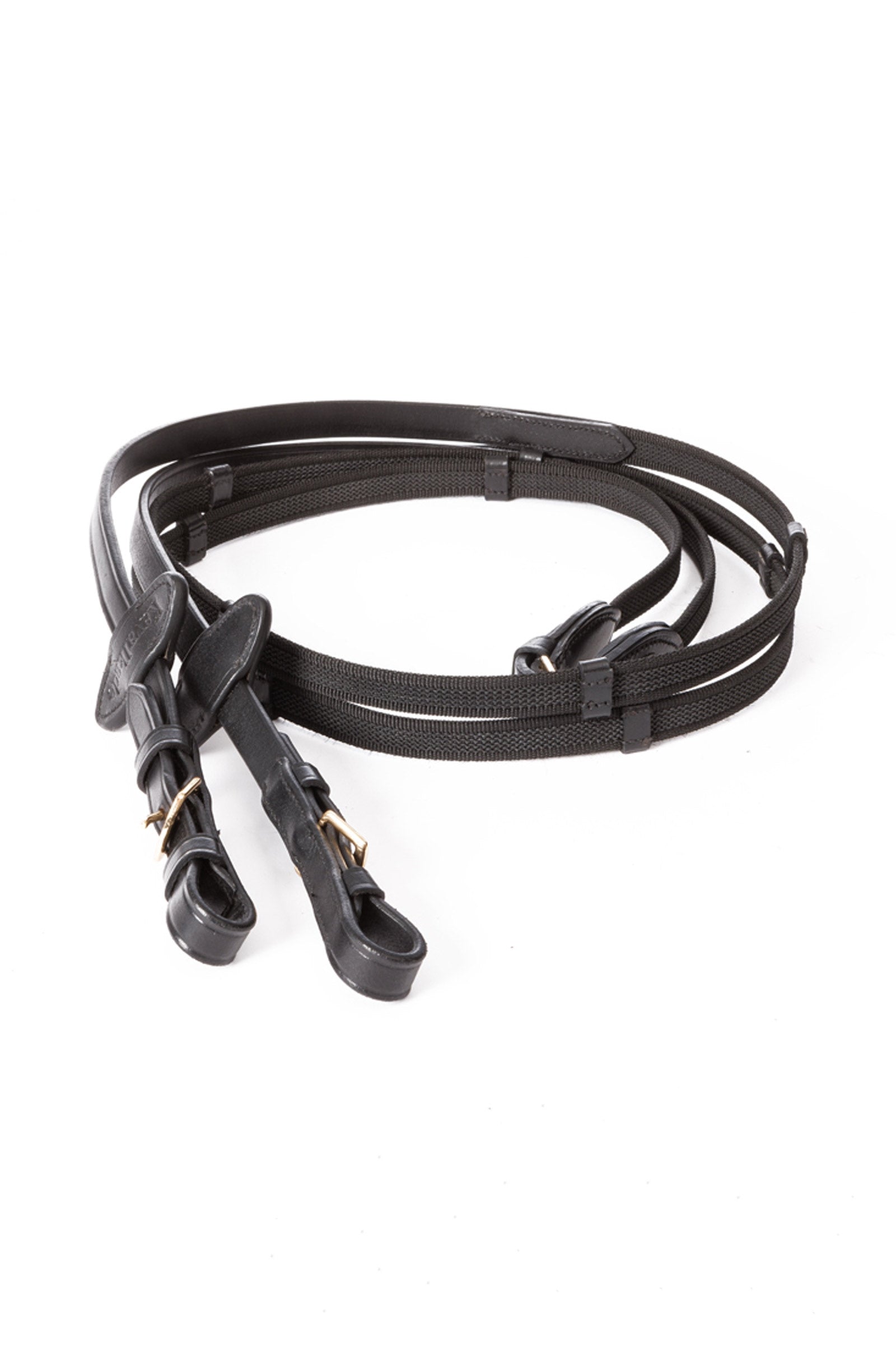 Kavalkade Gold Rubberised Reins With 5 Stops, 16 mm Bridles & Reins