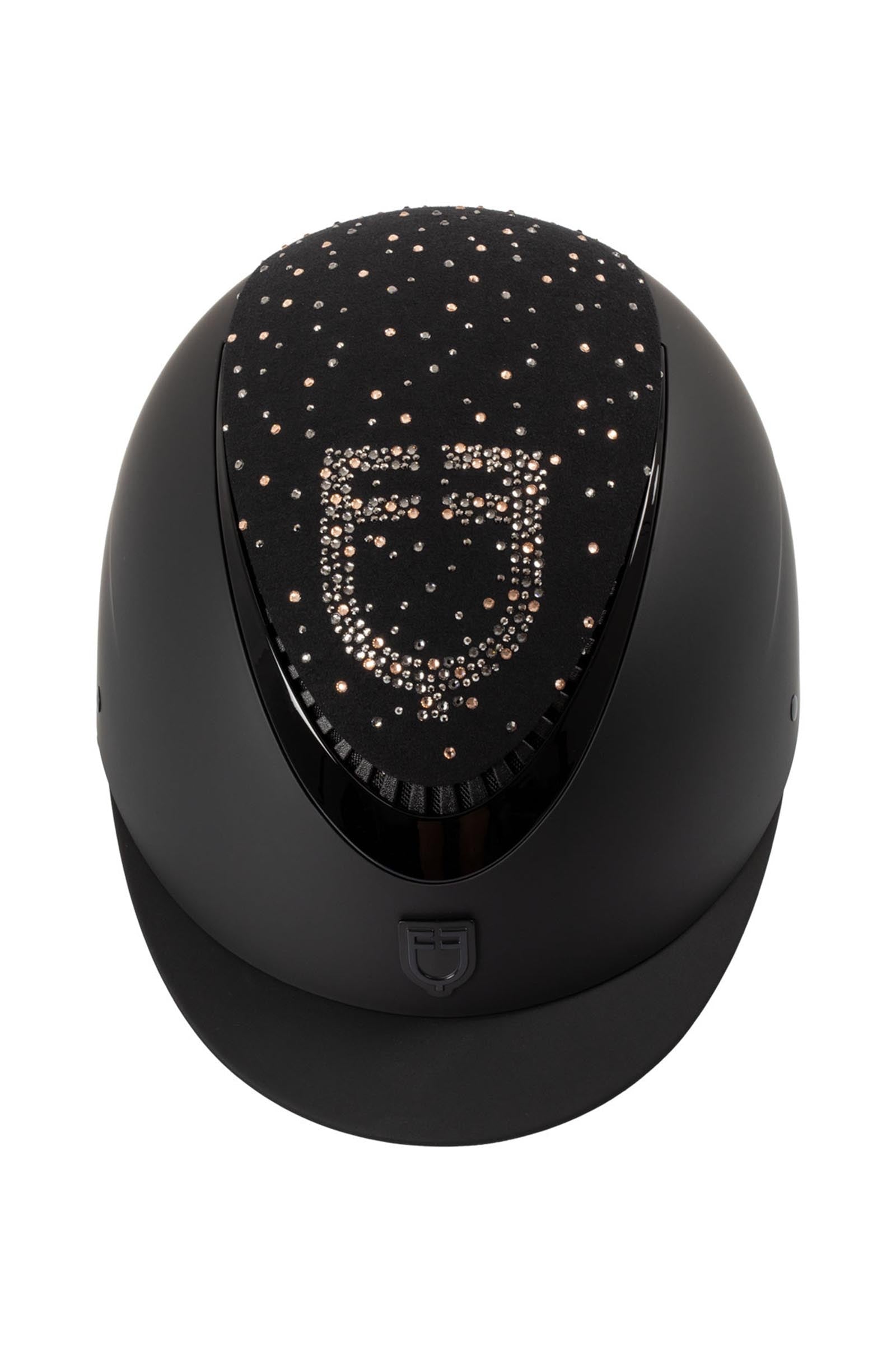 Equestro Matt Helmet With Narrow Visor and Rhinestone Logo Homologation En 1384-2023 Safety Equipment