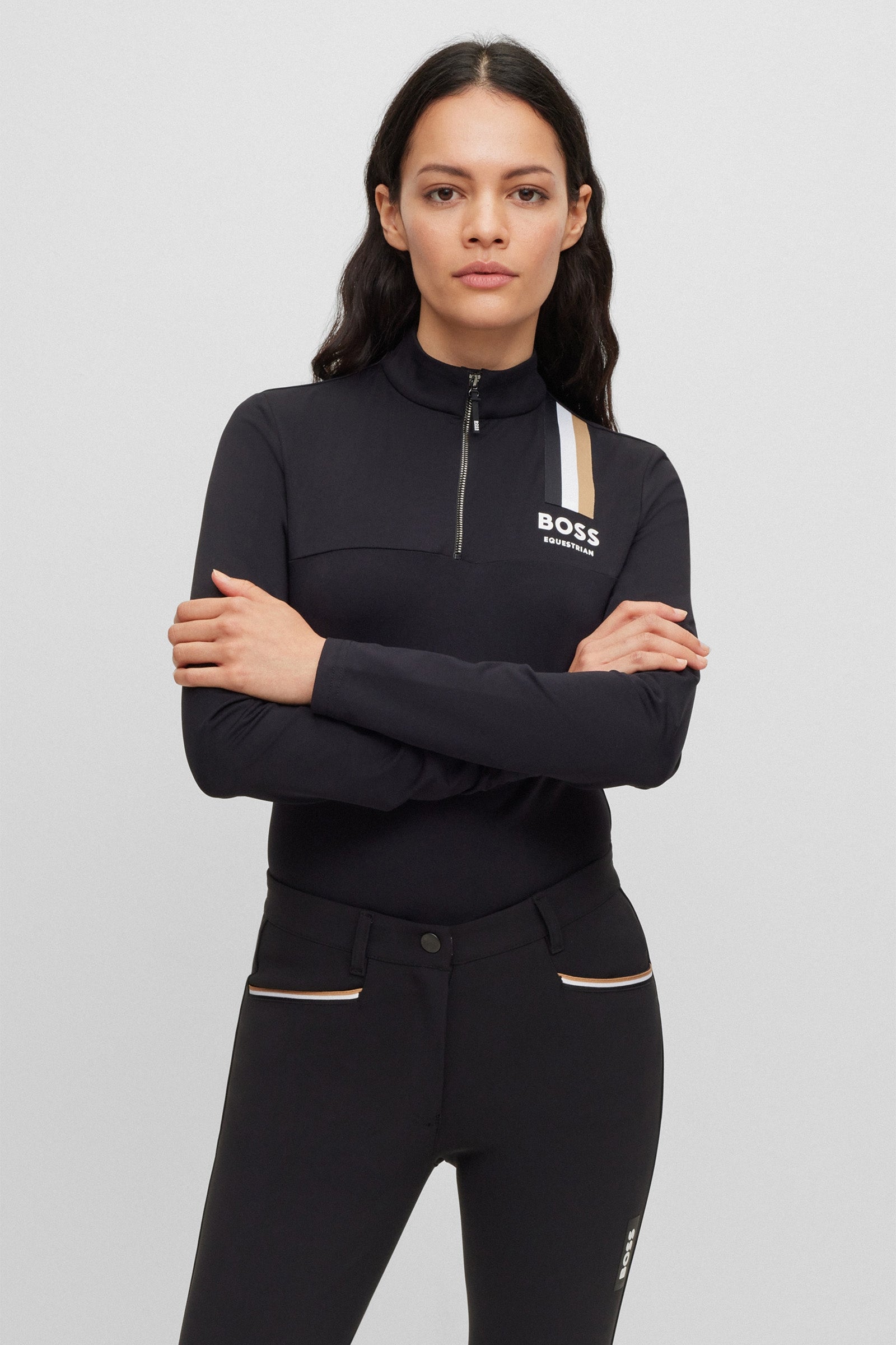 Boss Dámská tréninková košile Lia Signature Stripe Women’s Riding Clothing