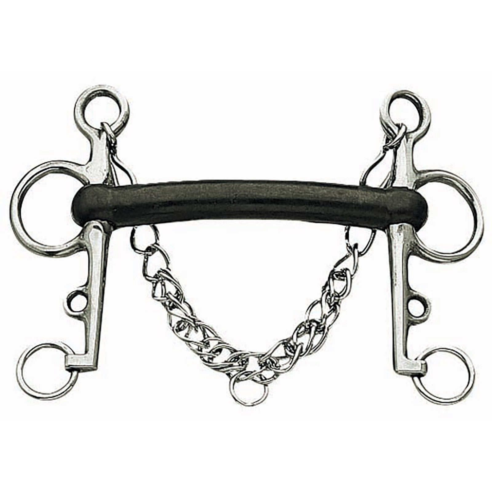 Korsteel Hard Rubber Mullen Mouth Pelham Bit Horse Bits