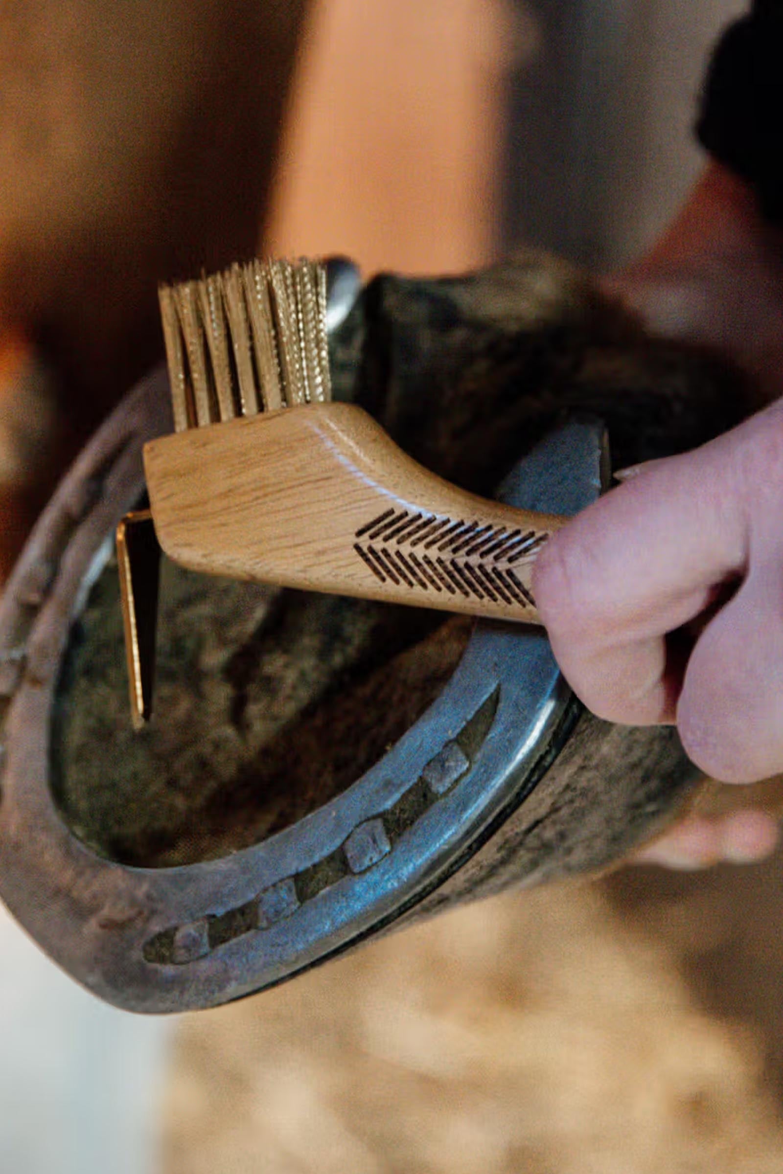 Grooming Deluxe Hoof Pick With Metal Bristle Horse Grooming Tools