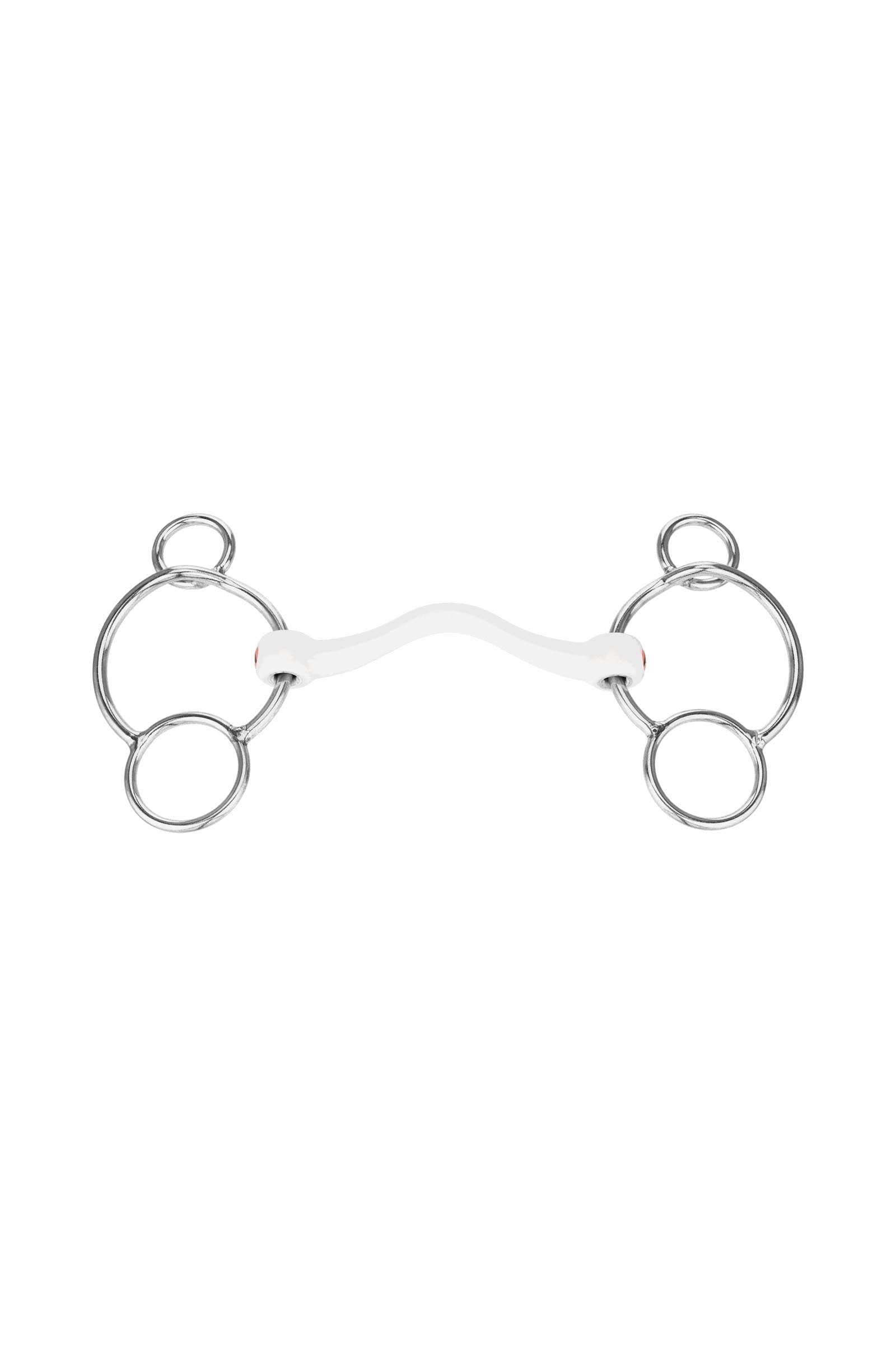 Sprenger Nathe CM 3kroužkové udidlo, tvrdá tyč s vyklenutím, 15 mm, termoplast Horse Bits