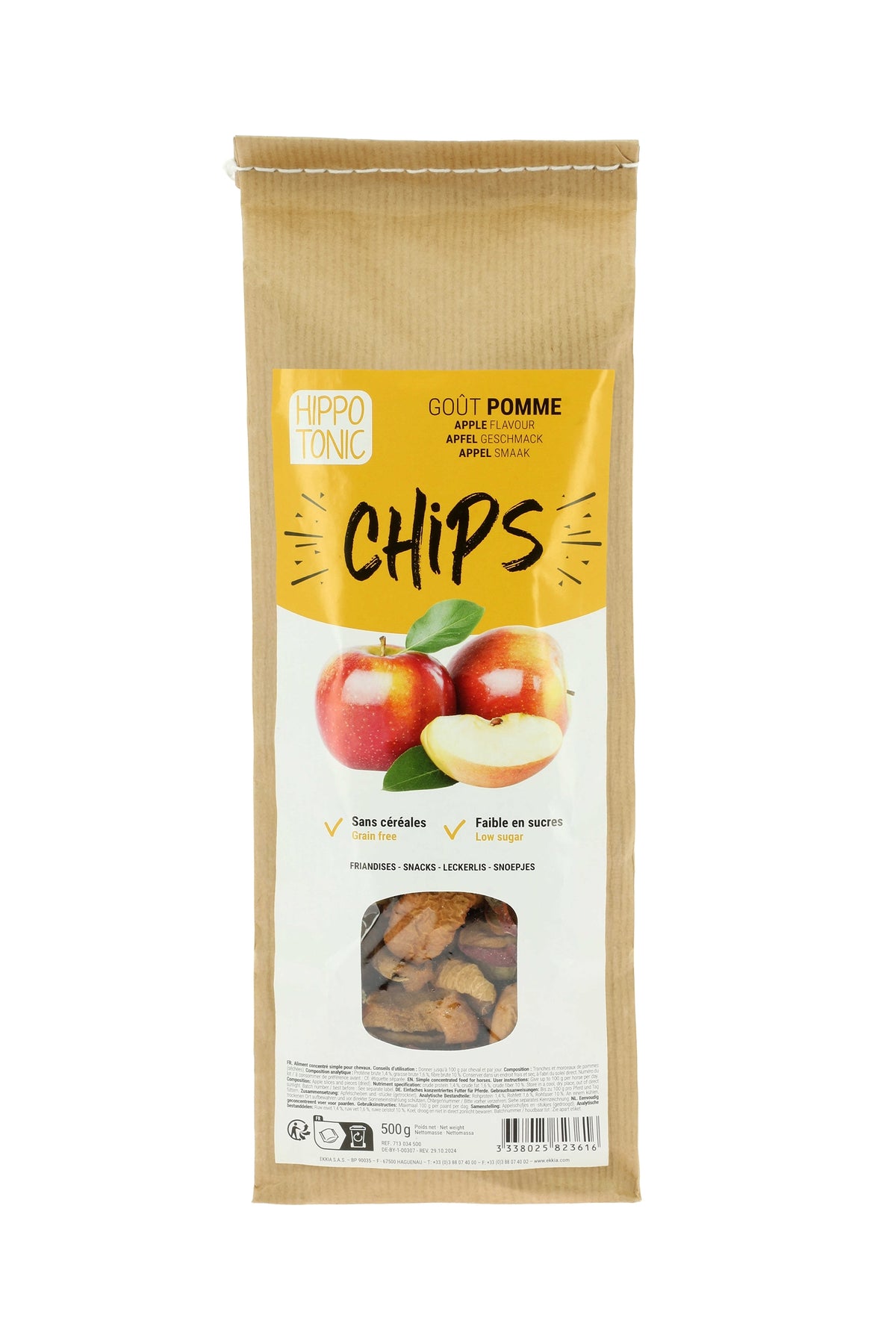 HIPPOTONIC jablko chipsy pro koně, 500 g Horse Feed & Nutrition
