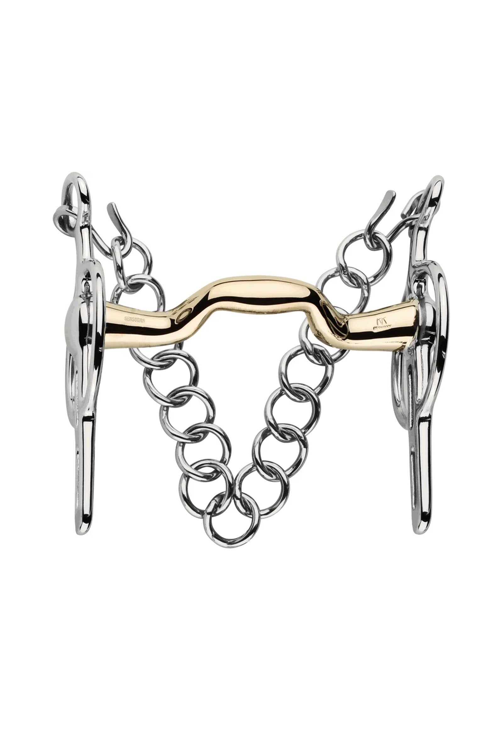 Sprenger KK Liverpoolské vozatajské udidlo, rovné s vyklenutím, 18 mm, pevná ramena, 2 drážky, Sensogan Horse Bits