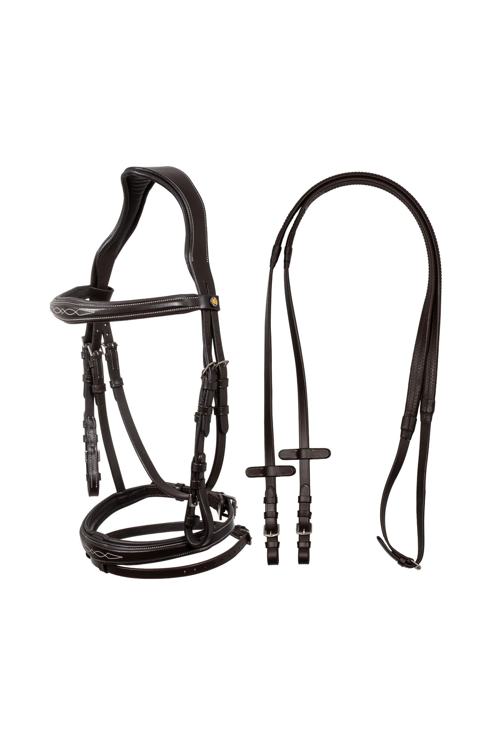Equestro Bridle in Soft Stitched Leather Bridles & Reins