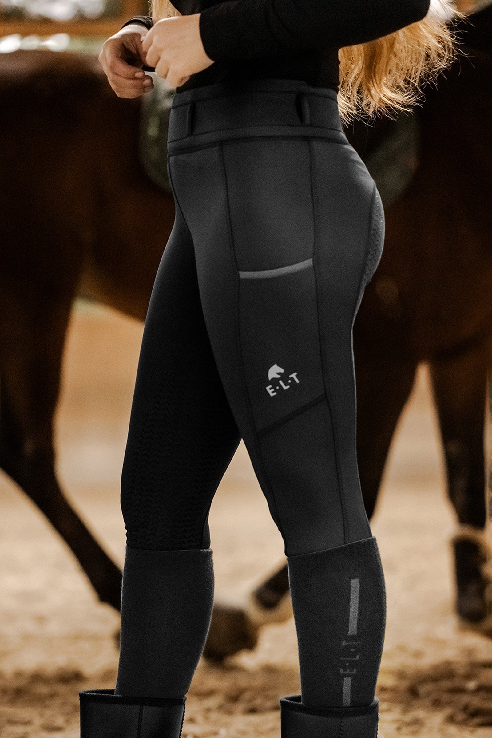 ELT Ella Kids' Full Grip Thermo Riding Tights Kids Apparel