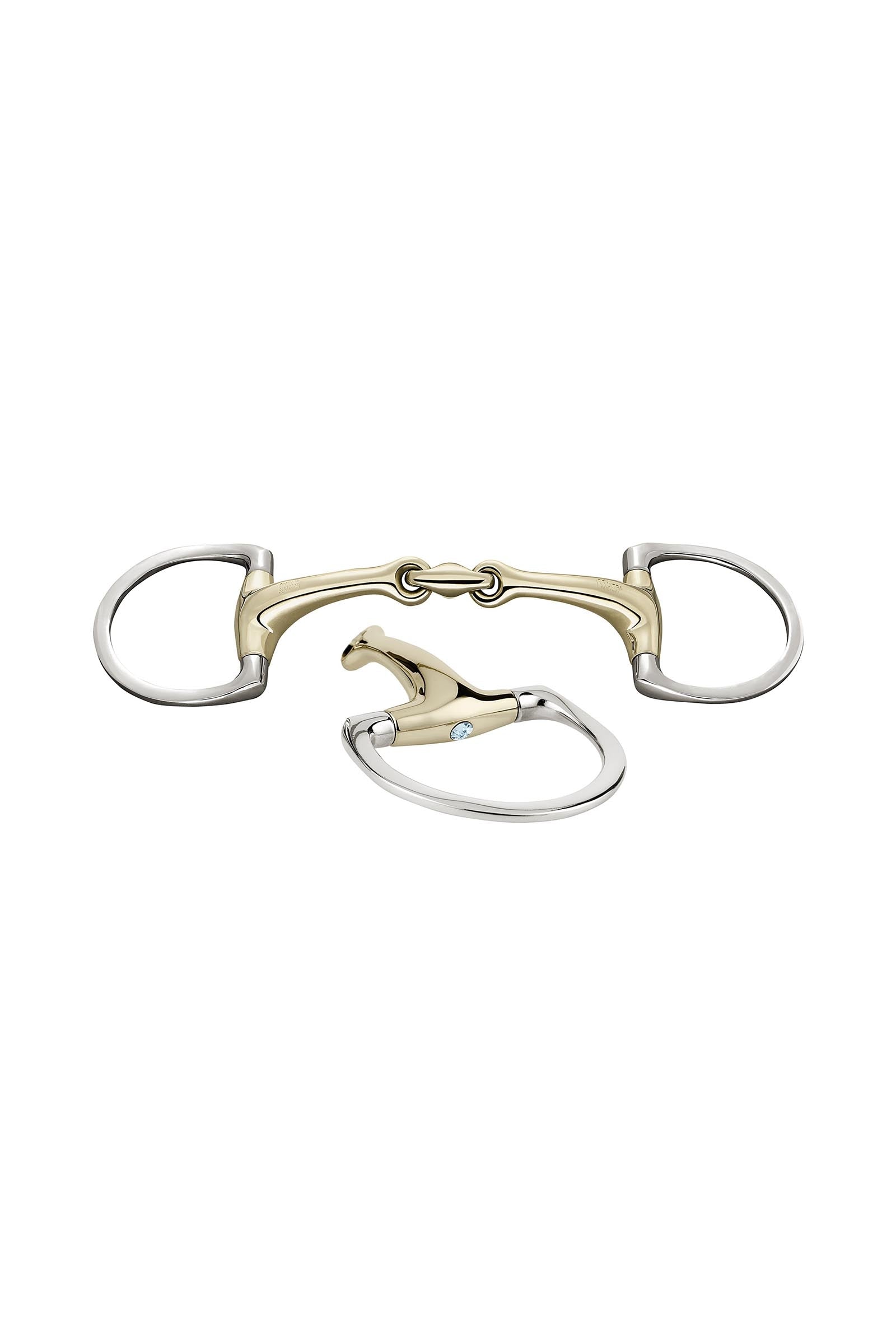 Sprenger Dynamic RS olivové udidlo D kroužky, dvakrát lomené, 16 mm, Sensogan, s krystaly Horse Bits
