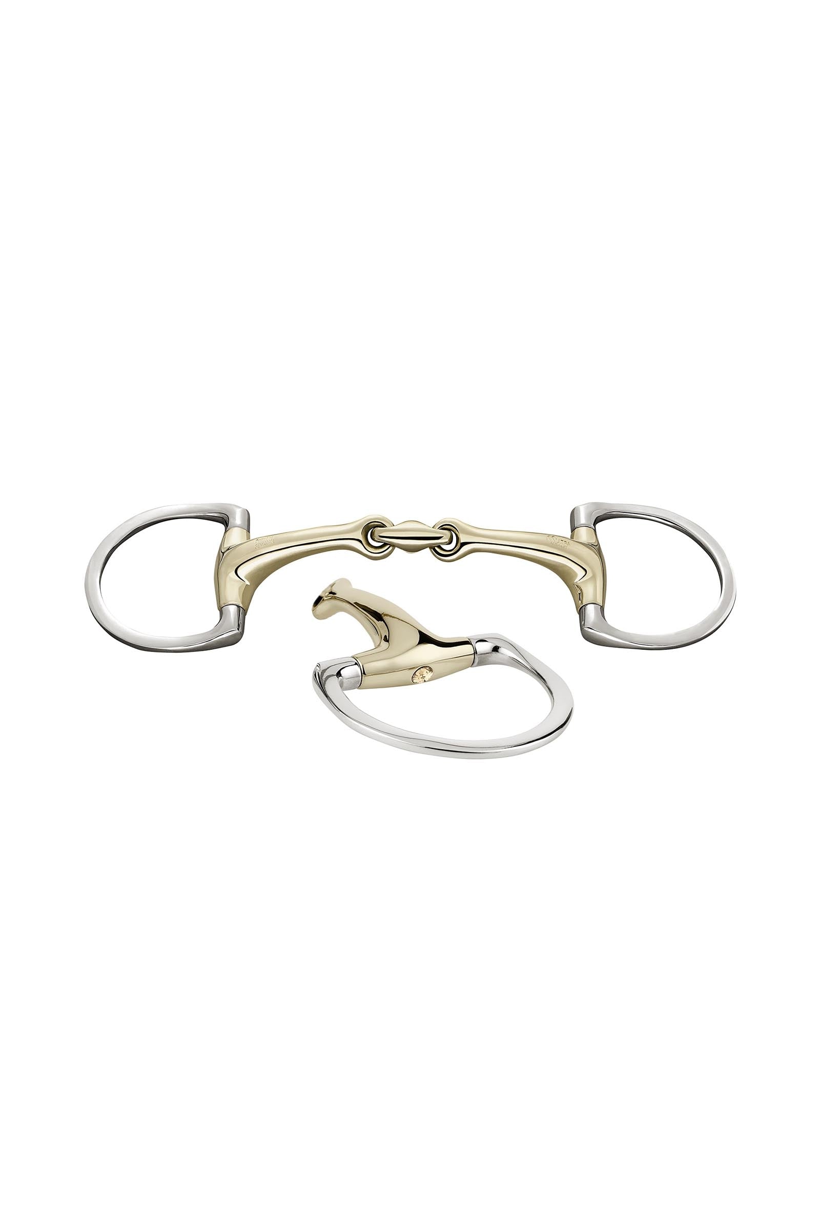Sprenger Dynamic RS olivové udidlo D kroužky, dvakrát lomené, 16 mm, Sensogan, s krystaly Horse Bits