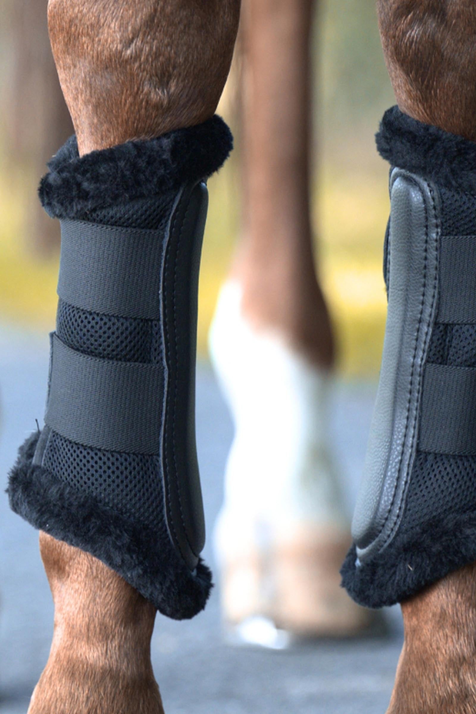 Kavalkade Anatomic Mesh Tendon Boots With Faux Fur Leg Protection & Hoof Protection for Horses