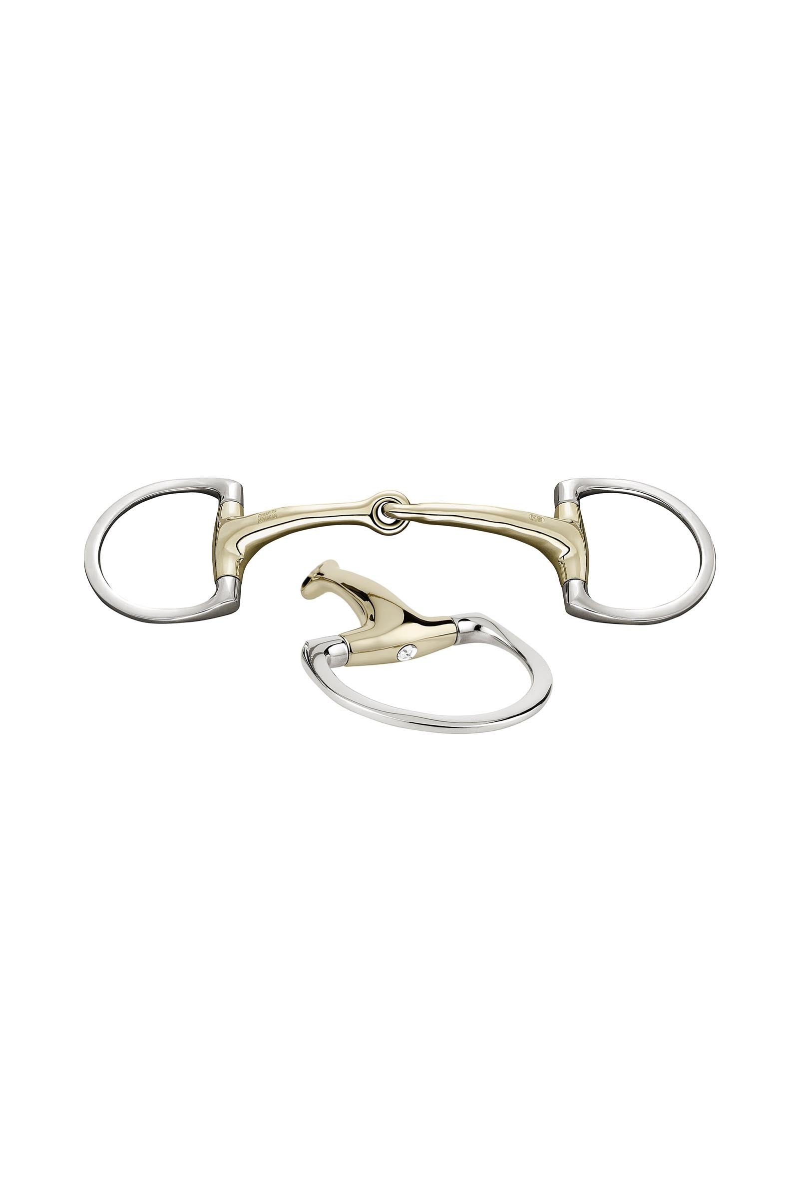 Sprenger Dynamic RS olivové udidlo D kroužky, jednoduše lomené, 16 mm, Sensogan, s krystaly Horse Bits
