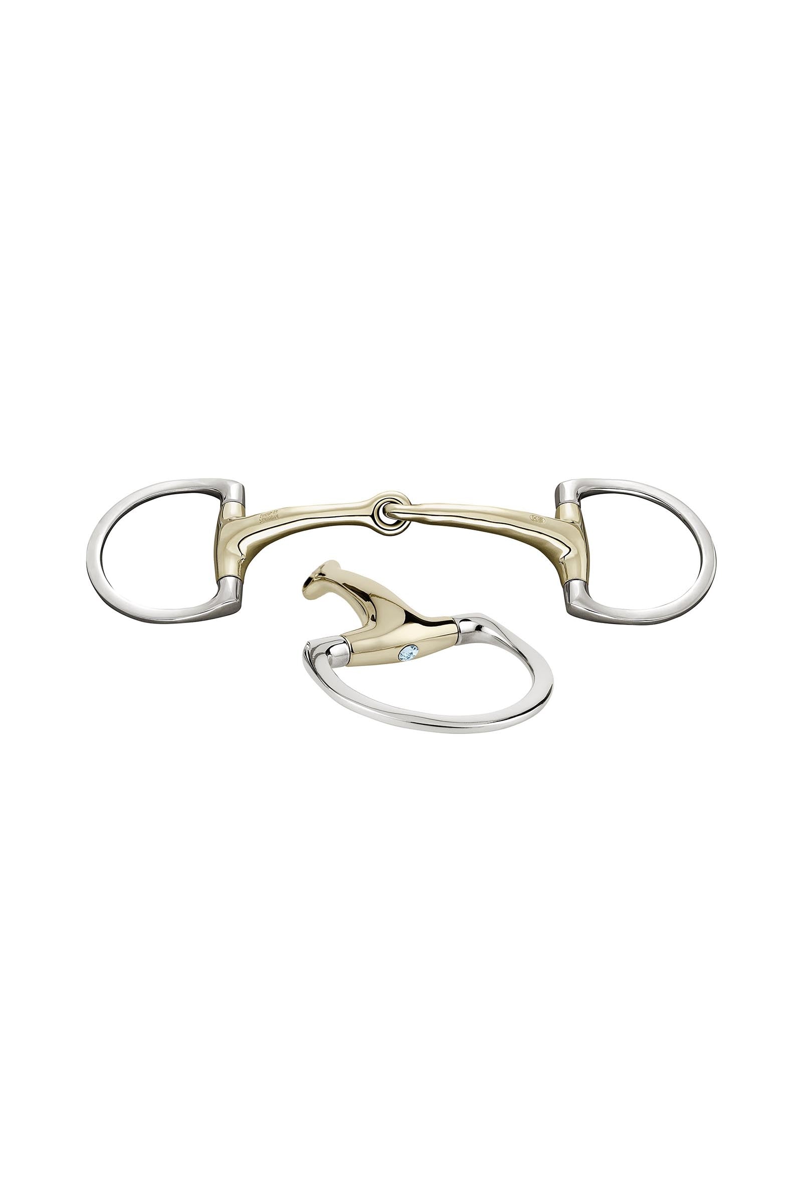 Sprenger Dynamic RS olivové udidlo D kroužky, jednoduše lomené, 16 mm, Sensogan, s krystaly Horse Bits