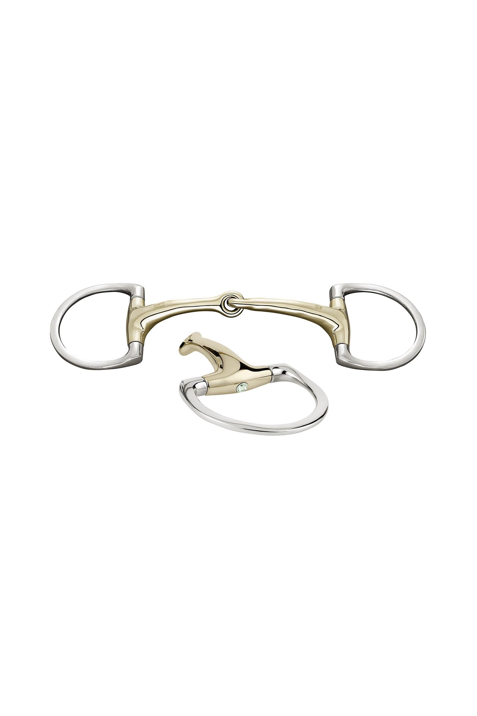 Sprenger Dynamic RS olivové udidlo D kroužky, jednoduše lomené, 16 mm, Sensogan, s krystaly Horse Bits