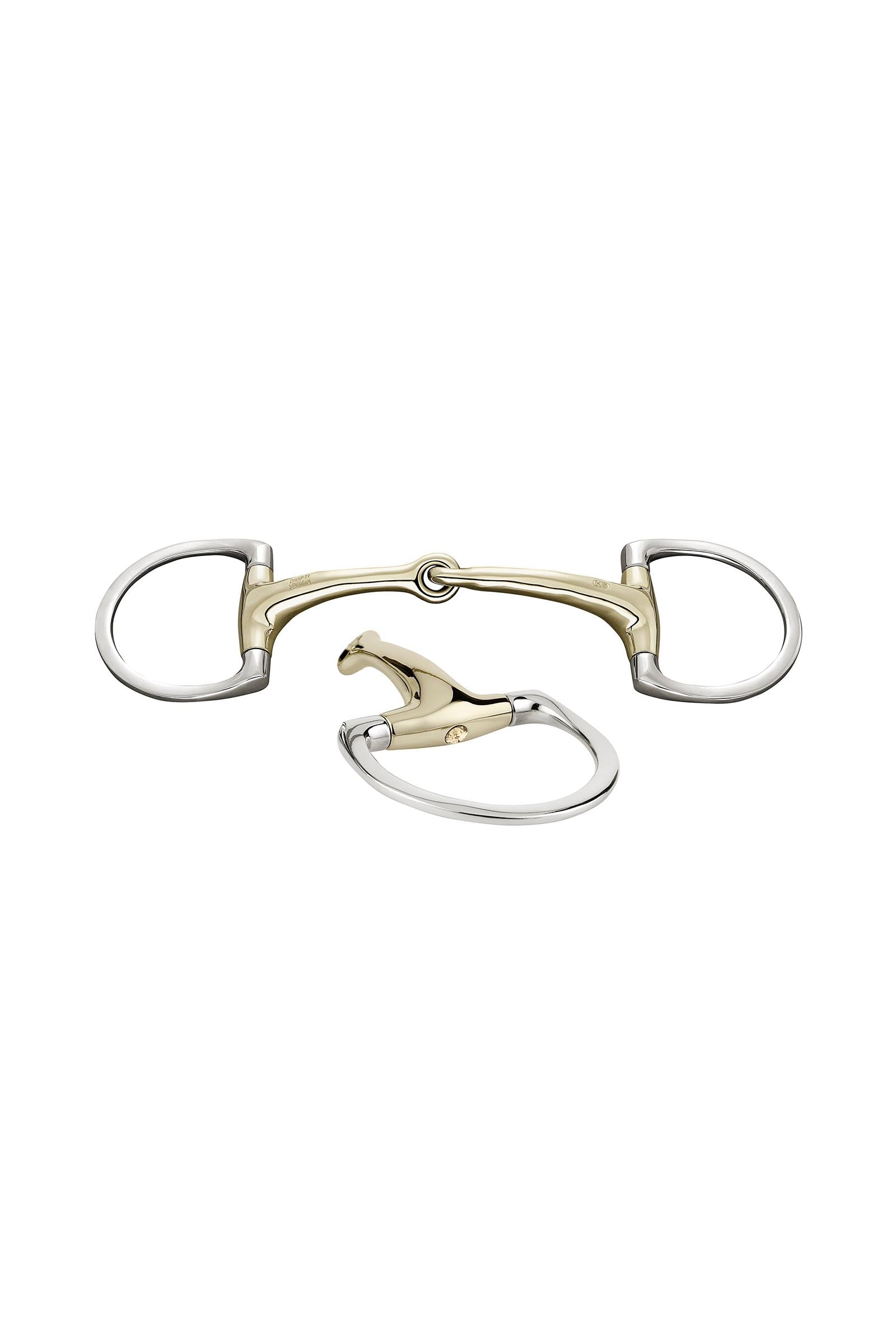 Sprenger Dynamic RS olivové udidlo D kroužky, jednoduše lomené, 16 mm, Sensogan, s krystaly Horse Bits