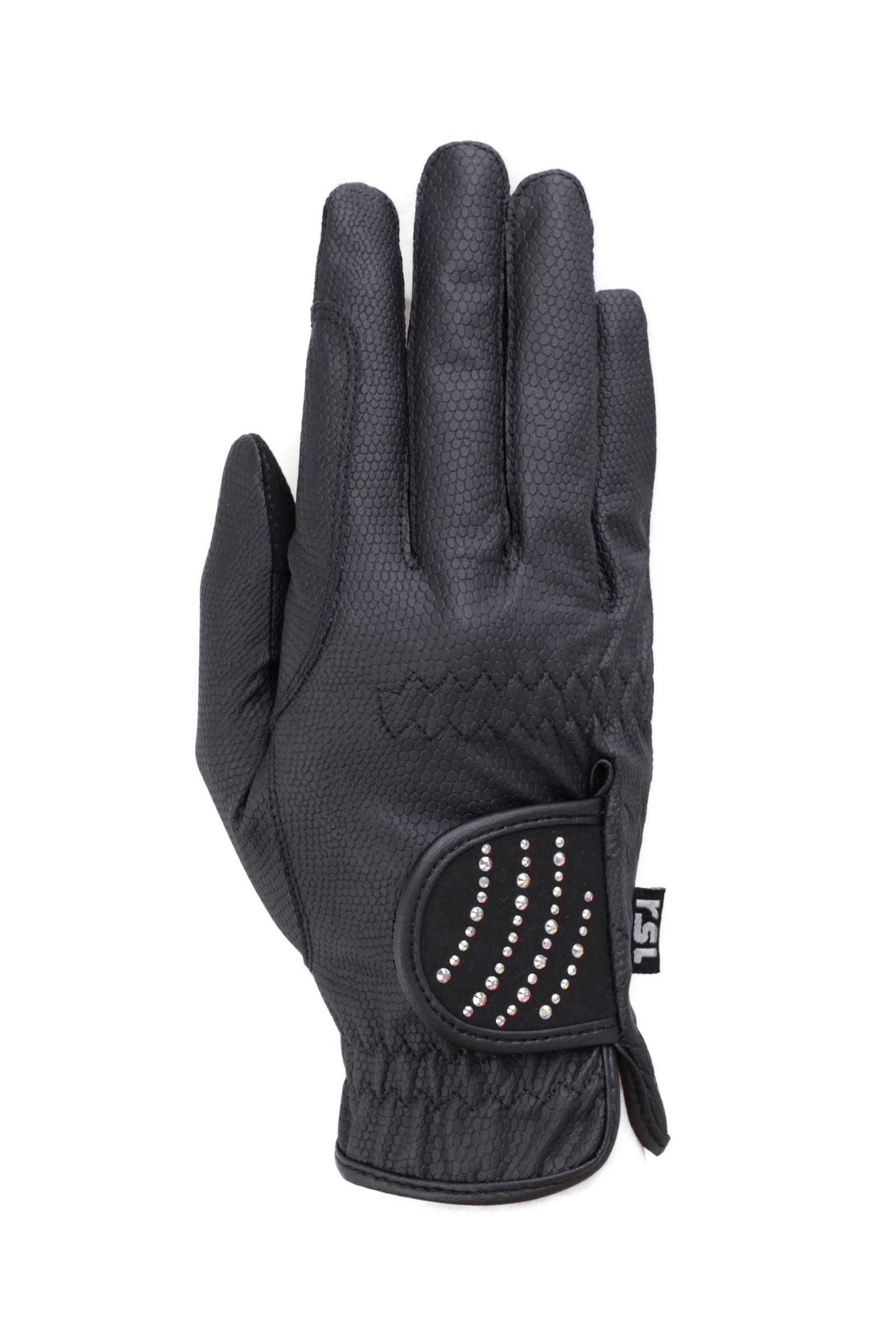 RSL Dubai jezdecké rukavice s barevně se přizpůsobujícími třpytivými kamínky Riding Gloves