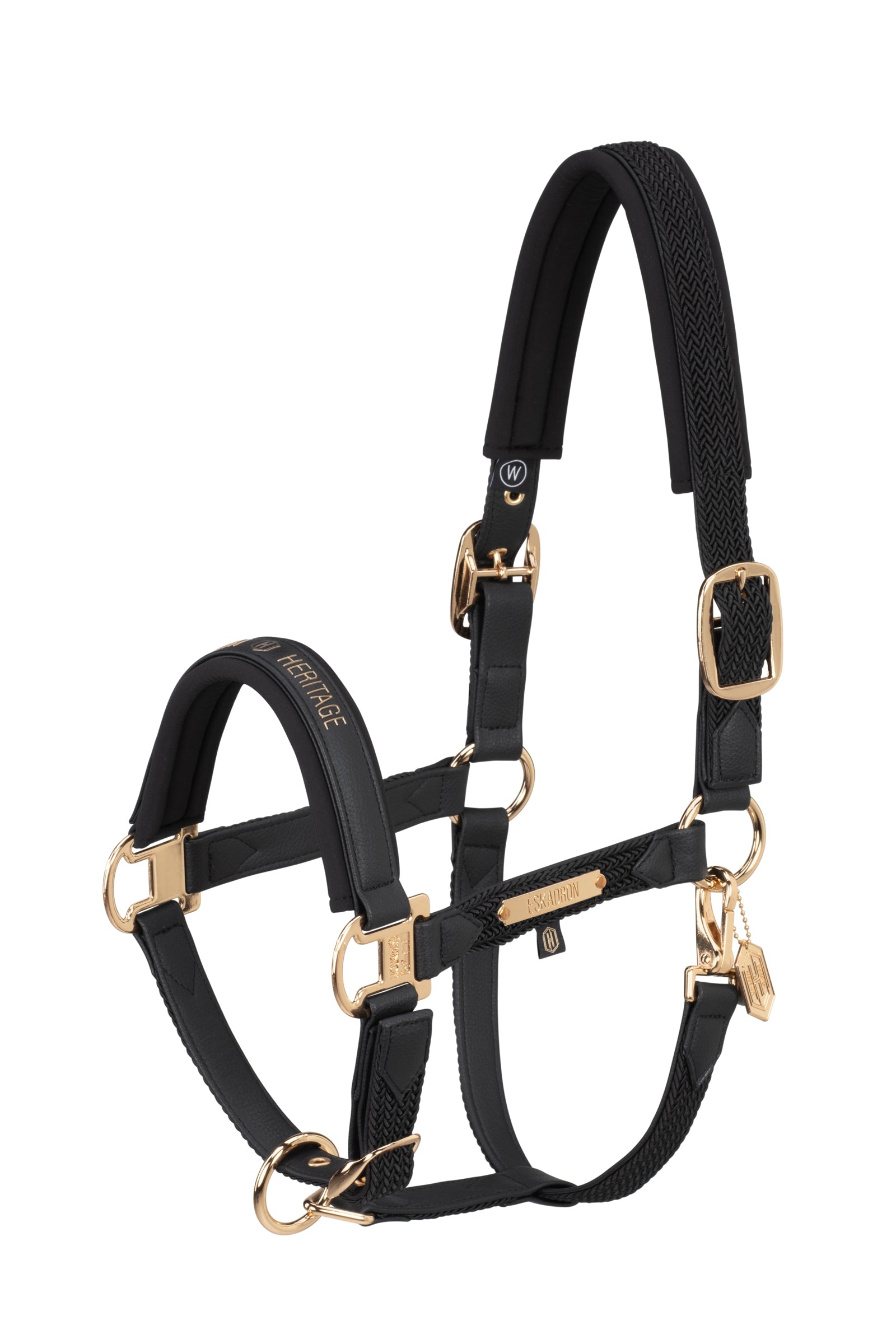 Eskadron Heritage AW24 Obojek na hlavu z umělé kůže Double Pin se Softshellem Halters & Leads