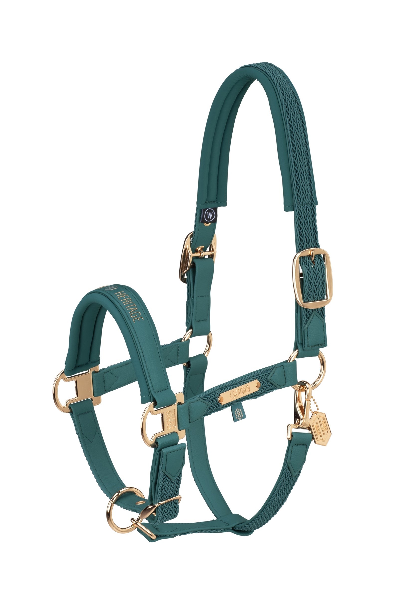 Eskadron Heritage AW24 Obojek na hlavu z umělé kůže Double Pin se Softshellem Halters & Leads