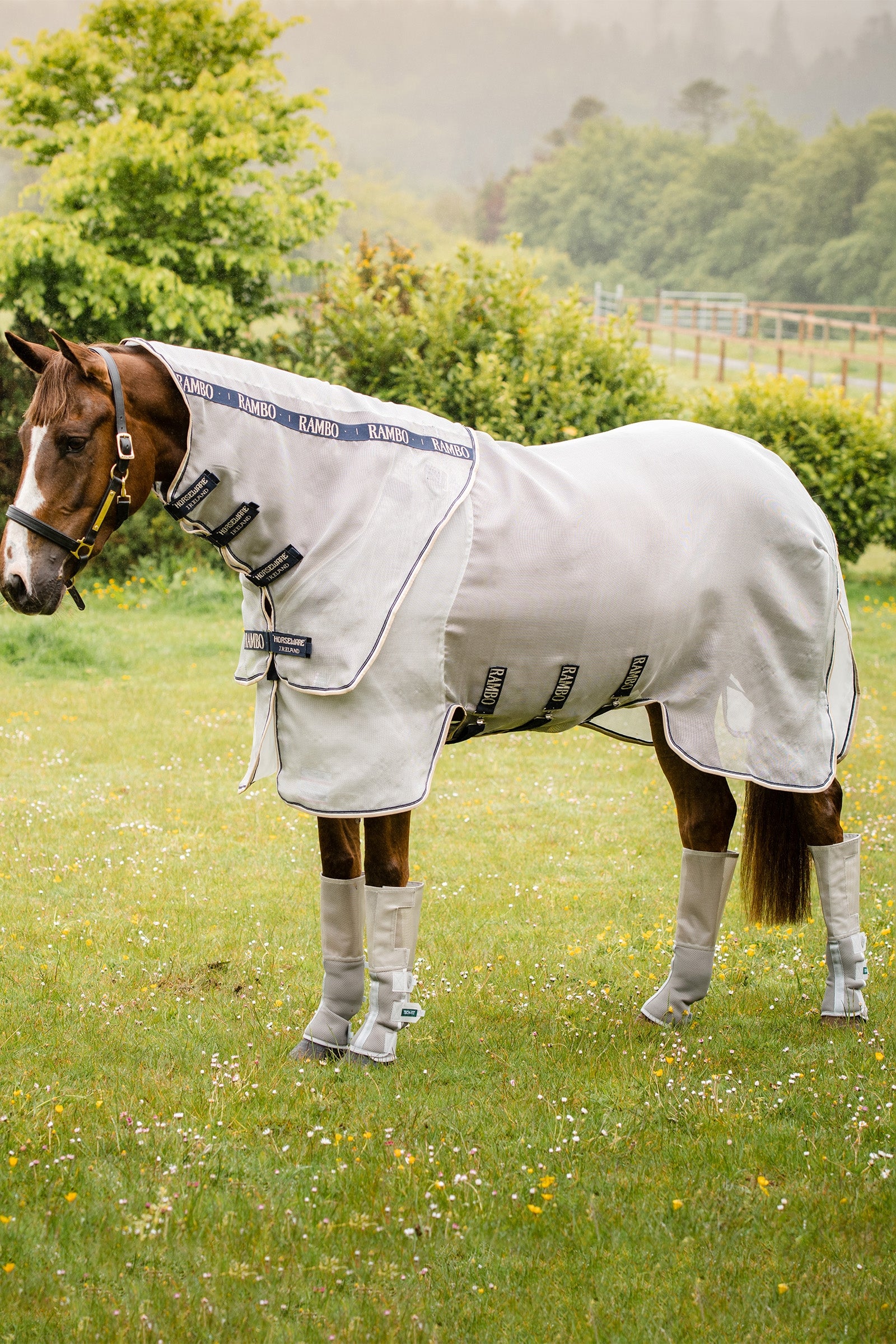 Horseware Rambo Tech-Fit Flyboot (Set of 4) Antifly Protection for Horses