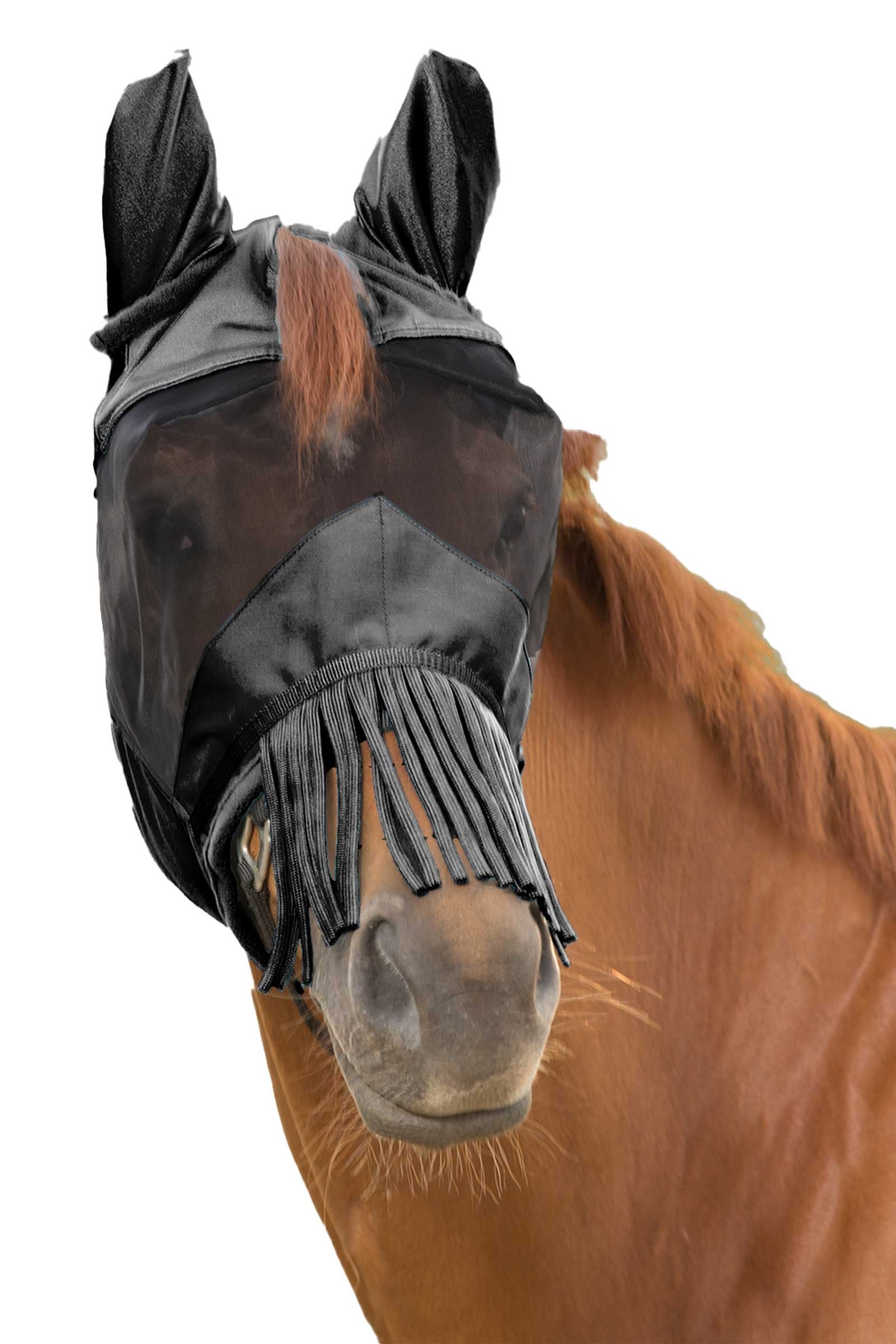 Waldhausen maska proti hmyzu s ušima a třásněmi na nos Antifly Protection for Horses