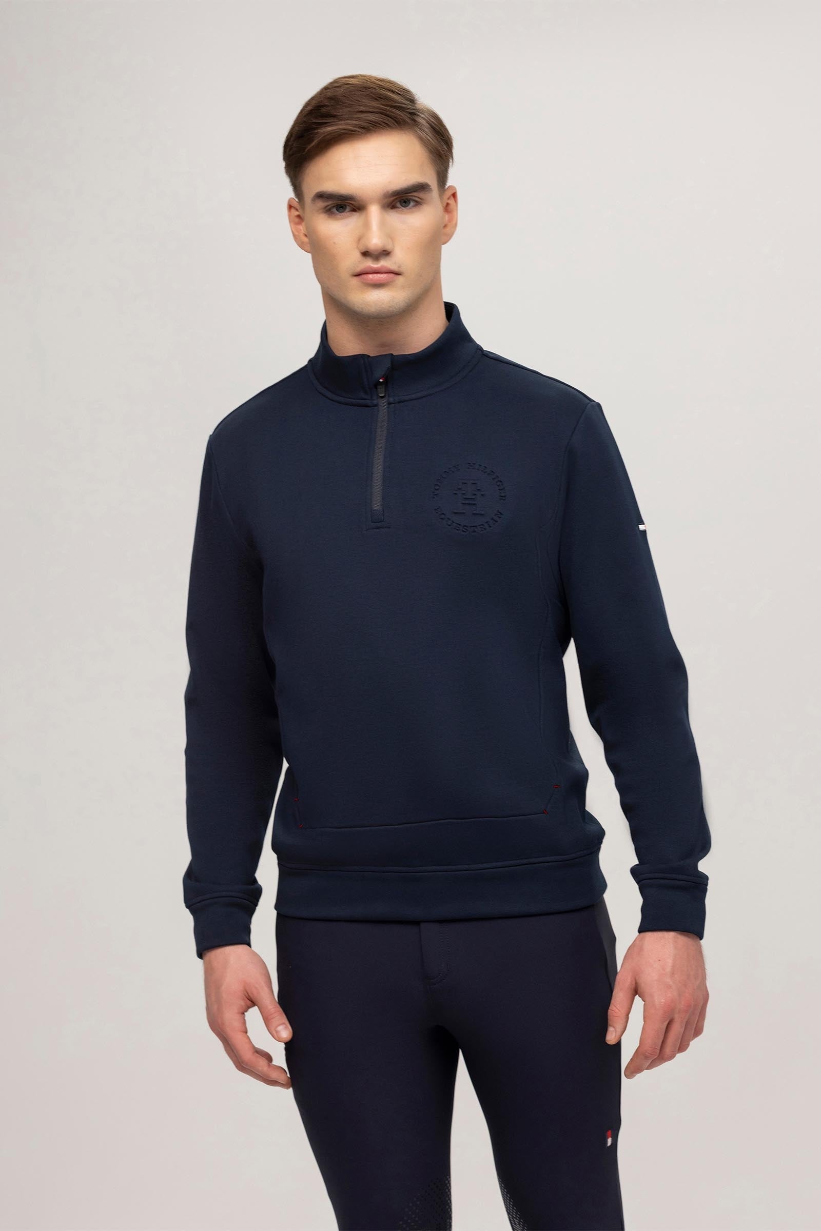 Tommy Hilfiger Equestrian Dallas pánská mikina se zipem na 1/4 délky Mens Riding Clothing