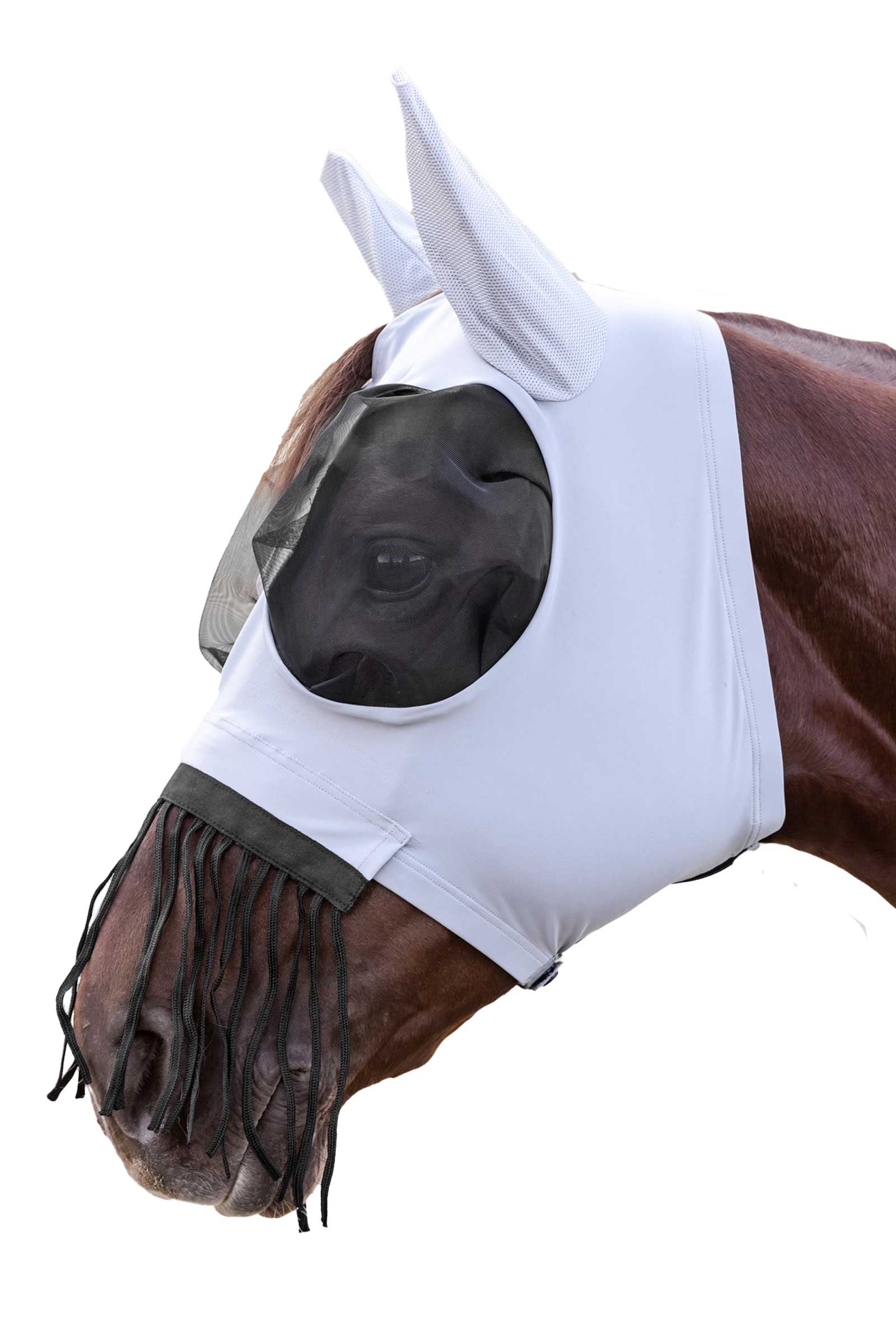 Waldhausen Puck maska proti hmyzu se zipem, třásněmi na nose a UV ochranou Antifly Protection for Horses