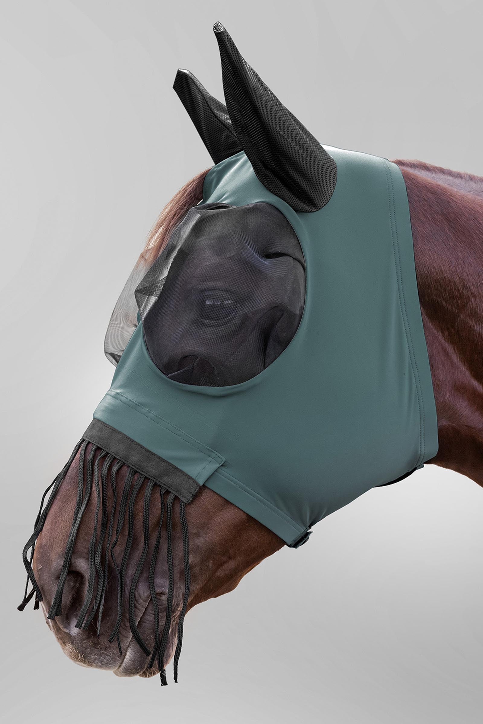 Waldhausen Puck maska proti hmyzu se zipem, třásněmi na nose a UV ochranou Antifly Protection for Horses