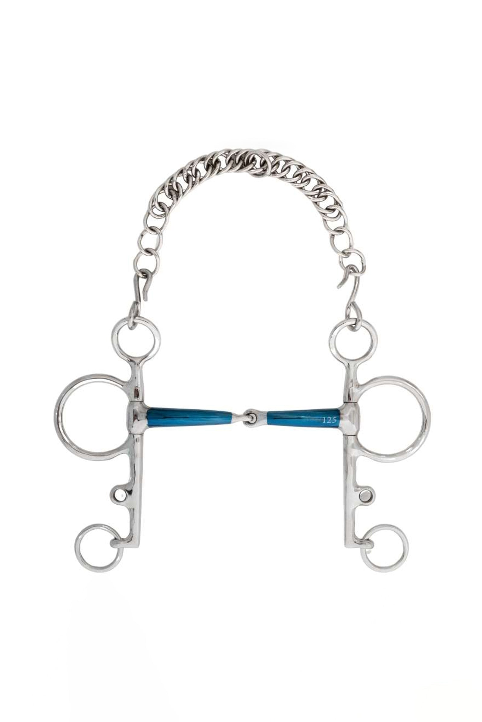 Kavalkade ergonomické pelham udidlo, jednoduchě lomené, dlouhé, 14 mm Horse Bits