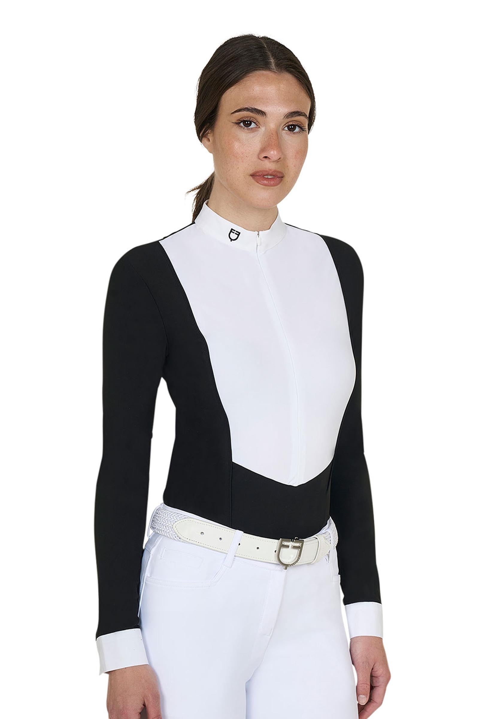 Equestro SS2026 Dámské Závodní polo tričko dlouhý rukáv skrytý zip Women’s Riding Clothing